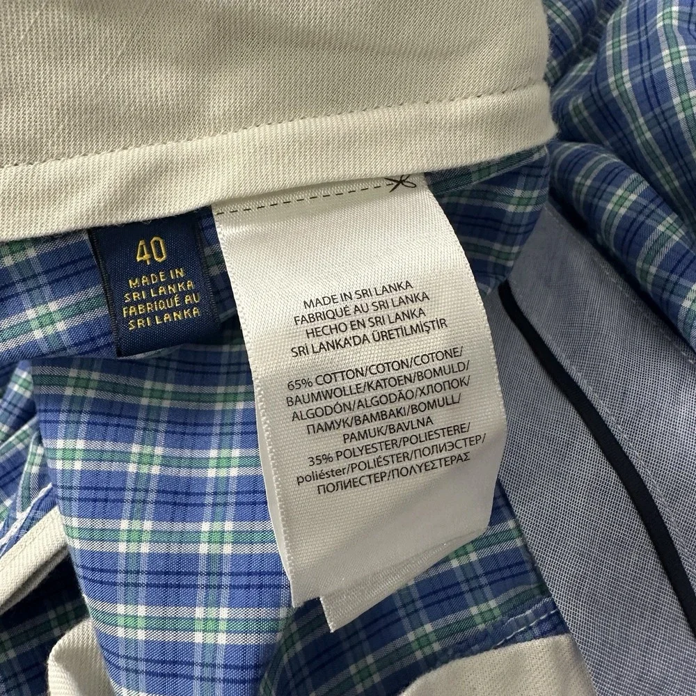 Polo Golf Ralph Lauren Plaid Chino Shorts Preppy Casual Mens Size 40‎ (Fits 41)